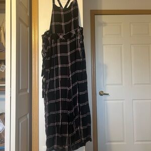 Torrid Black and Purple Overalls  Jumpsuit